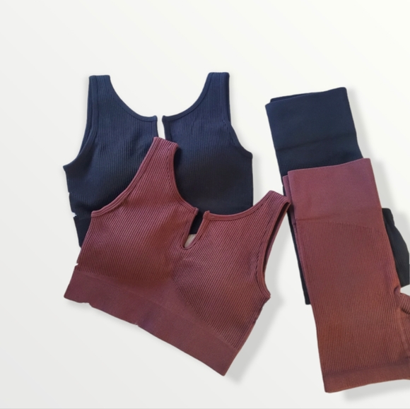 Ribbed Biker Shorts Set Black - Picture 7 of 7